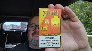 GUMI TRIPLE MANGO ICE               8000 puff disposable vape               *21 and older