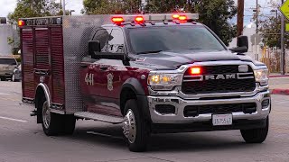 Compton Fire Dept. Squad 441 & AMR Amb Transporting