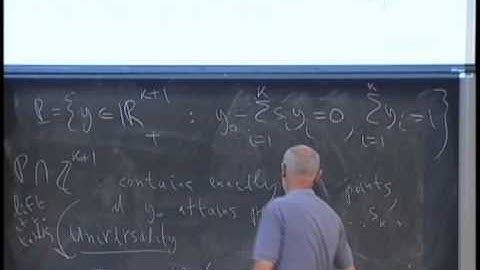 Discrete Optimization, Shmuel Onn, MSRI Berkeley, Lecture 6 of 7