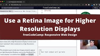 Use a Retina Image for Higher Resolution Displays (Responsive Web Design Principles) freeCodeCamp
