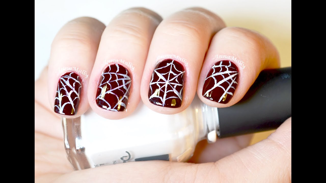 spider-web-nail-art-for-halloween-youtube