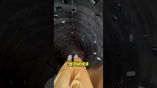 Girl goes down a slide in Sephora in Barcelona! 🤯