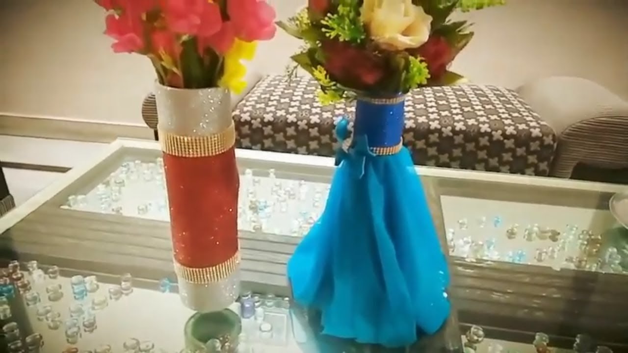 how to make flower vase\diy crafts\best out of waste\flower vase making ideas YouTube