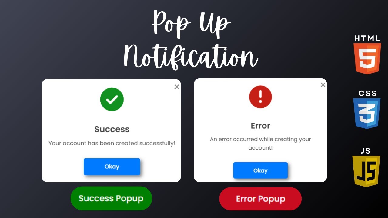 How to create a Stunning Pop-Up Notification with HTML, CSS, and ...