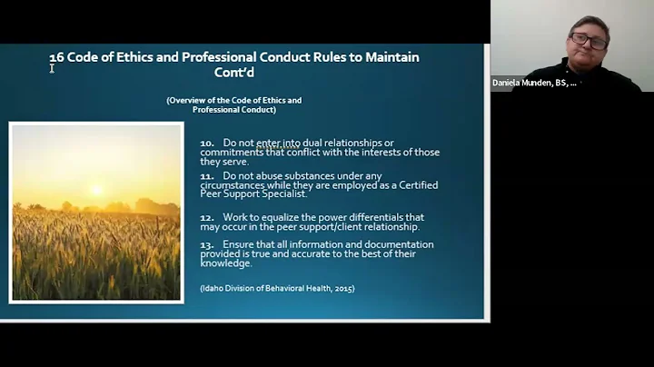 Working as a Peer Specialist in Rural Idaho & Managing Ethics - 2024 August Session