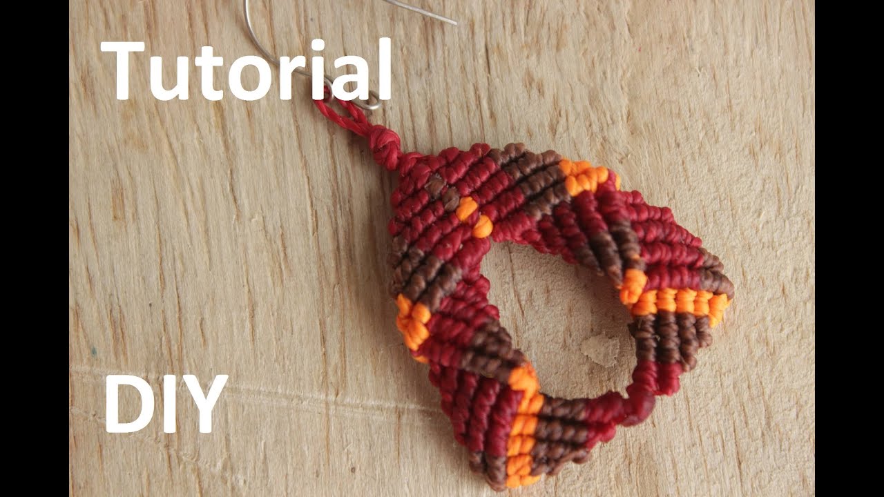 como hacer  aros macramé triangulares [ earrings macramé triangular