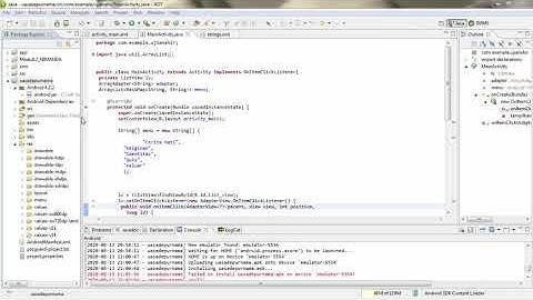List view dan toast pada aplikasi Eclipse