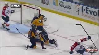 Jussi Jokinen rockets a shot past Enroth