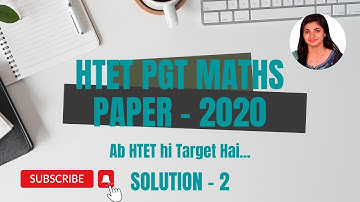 HTET  PGT  MATHS  PAPER  -- 2020 (Solution 2)