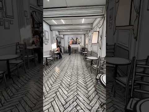 Черно белое кафе