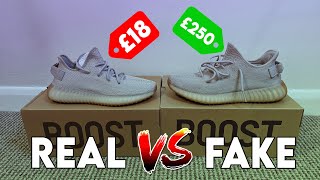 £18/$20 fake Yeezy 350 V2 sesame Vs Retail! REAL VS FAKE