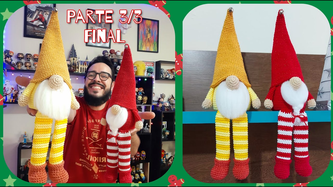 Gnomo de Natal Amigurumi Passo a Passo - ( Parte 3/3 Final ) #tiagoamigurumi