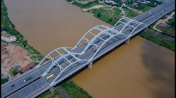 Chiêm ngưỡng cây cầu rộng nhất Việt Nam nhìn từ trên cao