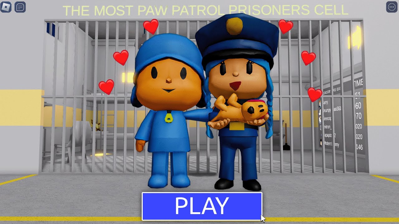 POCOYO! FAMILY WITH BABY DOG LOULA! PRISON RUN BARRY! #Roblox #obby