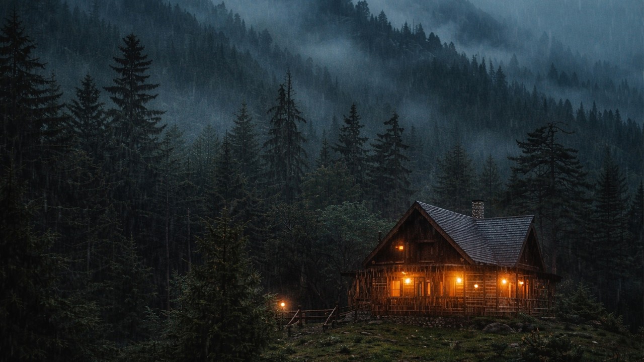 Rainy Night at a Cozy Cabin in the Forest – 8 Hours of Relaxing Rain ...