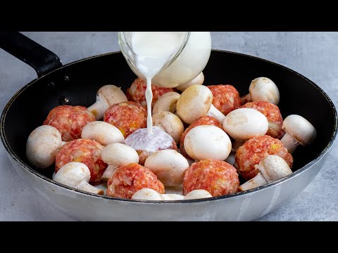 Video: Polpette In Salsa Cremosa Di Funghi