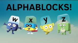 Alphablocks and the letter fun game on my android phone (W, X, Y, Z)