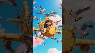 Chintu Ka Pineapple Helicopter 🚁 #shorts #funny #cartoon #kids #plane #shortvideo #funnyvideo