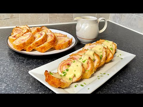 Chicken Cordon Bleu with Creamy Cheese Sauce - YouTube