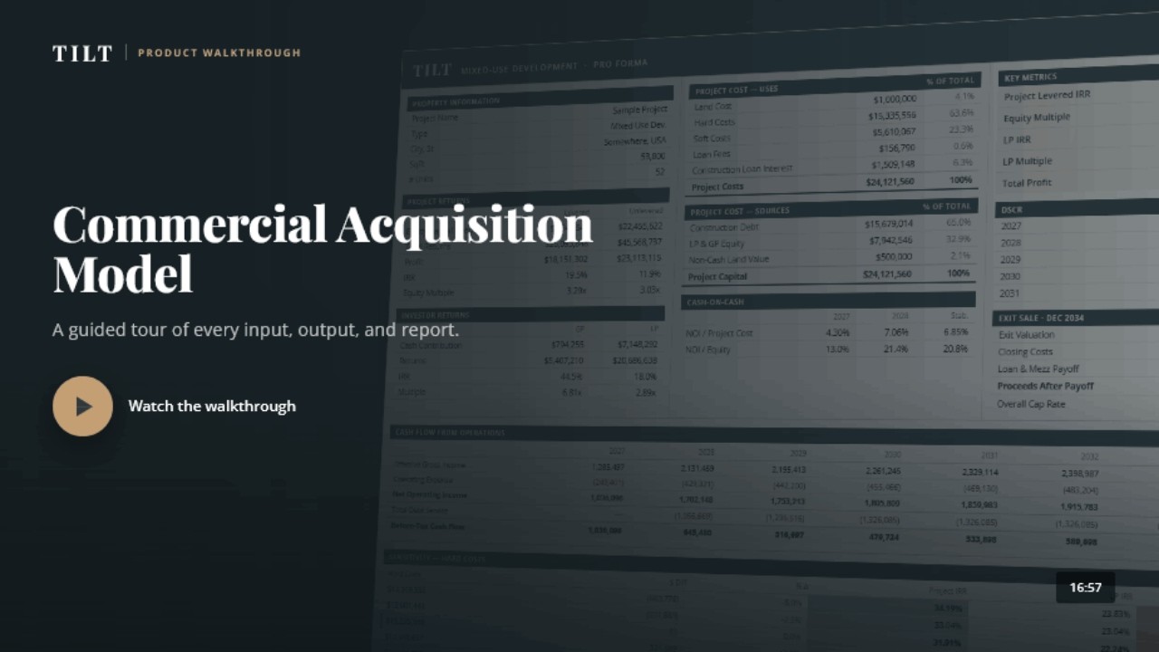 TILT Commercial Acquisition Model Walkthrough video thumbnail