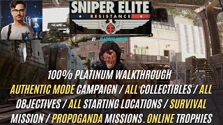SNIPER ELITE RESISTANCE 100% PLATINUM WALKTHROUGH MISSION 5 DEVIL'S CAULDRON AUTHENTIC DIFFICULTY