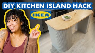DIYing ikea cupboards into a kitchen island | small space work from home desk