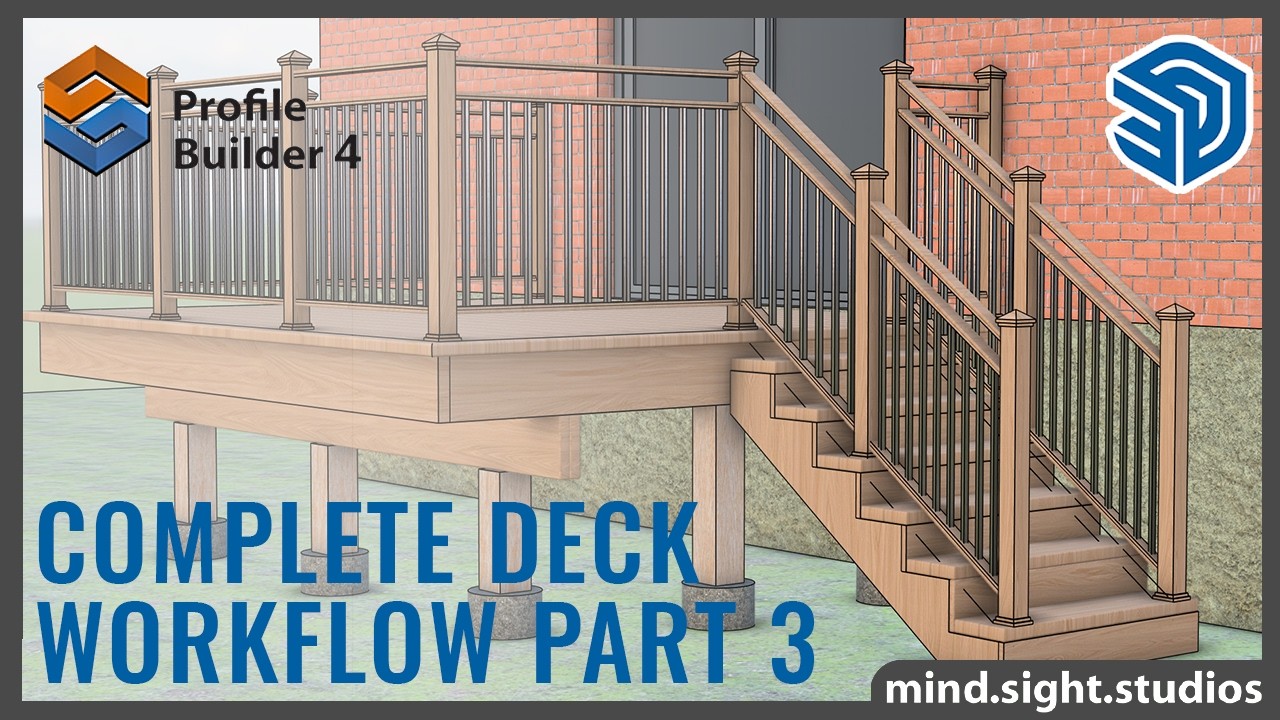 How to Build a Deck in SketchUp Part 3 | Stair Railing and Final Details