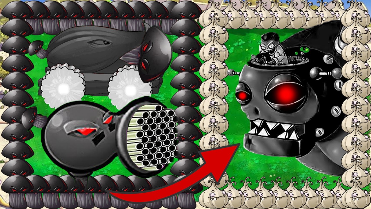 Doom Gatling Pea X Doom Cannon X Doom Shroom Garlic Attack Doom Dr.Zomboss - Plants vs Zombies Hack
