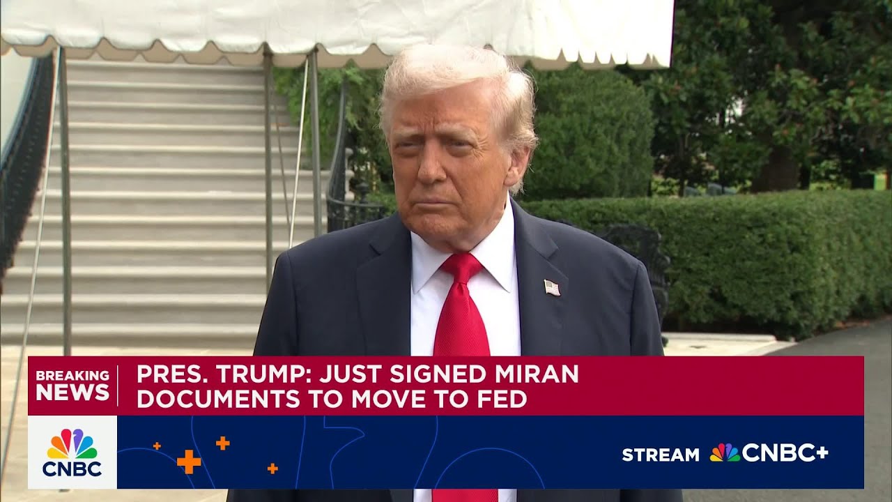 President Trump: Stephen Miran is now 'on' the Federal Reserve