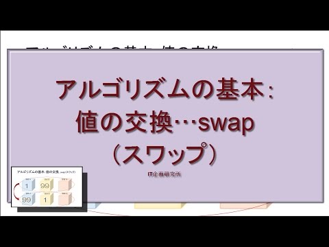 アルゴリズムの基本：値の交換…swap（スワップ）…①