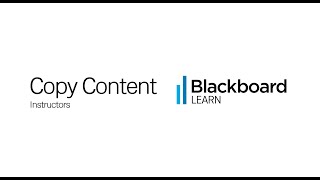 Copy content in Blackboard Learn