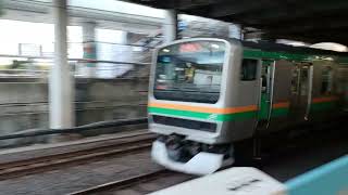 JR東日本E231系1000番台初期宮ヤマU35編成+E233系3000番台宮ヤマU625編成併結編成1598E上野東京ライン・宇都宮線直通東京経由普通古河行き大井町駅高速通過