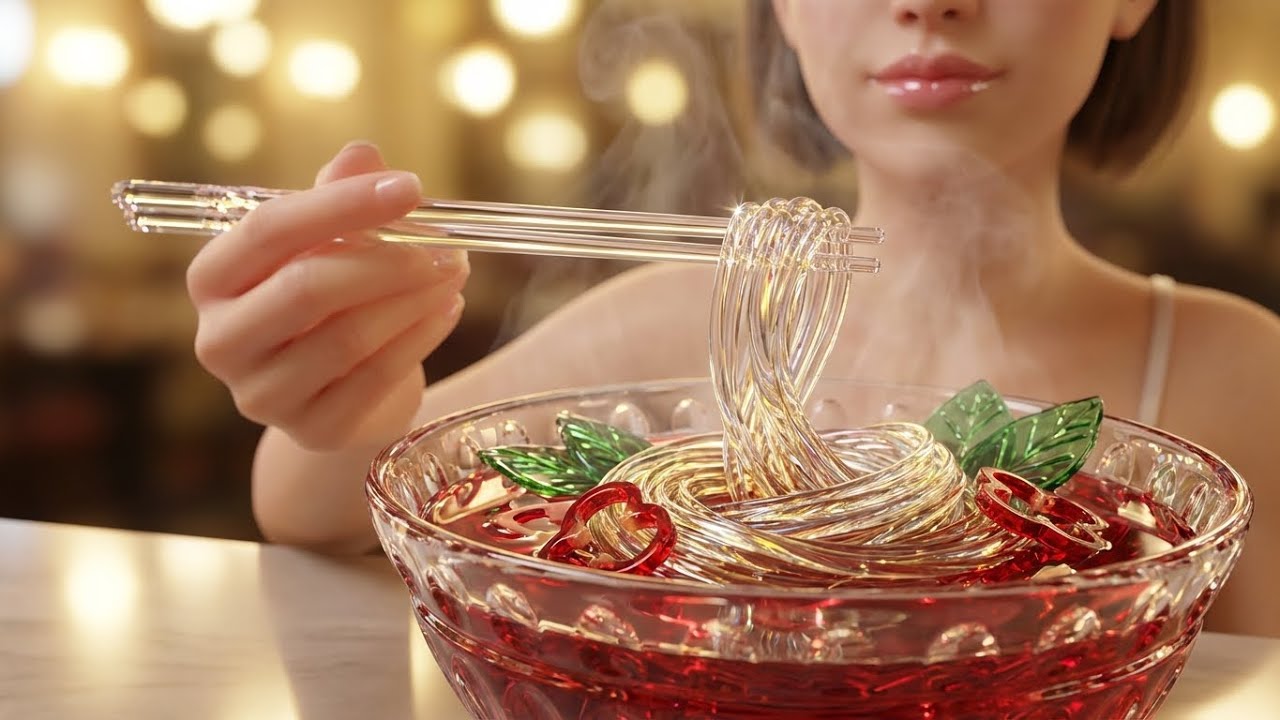 ガラス食材だけで作るラーメンASMR【音フェチ必見】