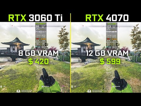 RTX 3060 Ti vs RTX 4070 vs RTX 4070 Frame Gen  - Test in 8 games at Ultra 1440p