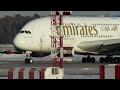 Вылет Airbus A380 Emirates из аэропорта Домодедово, март 2022.