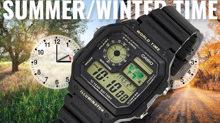 Casio AE1200 Summer/Winter Time Adjust - Quick and easy