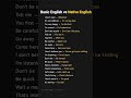 Basic English Vs Native English | Learn and practice English #englishgrammer