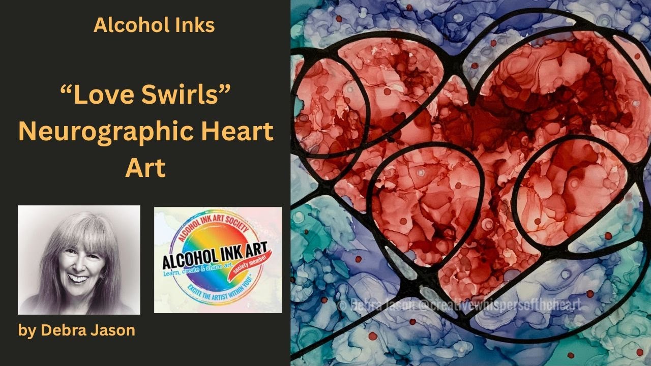 Нейрографическое изображение сердца, созданное с помощью спиртовых чернил, автор статей для Art S...