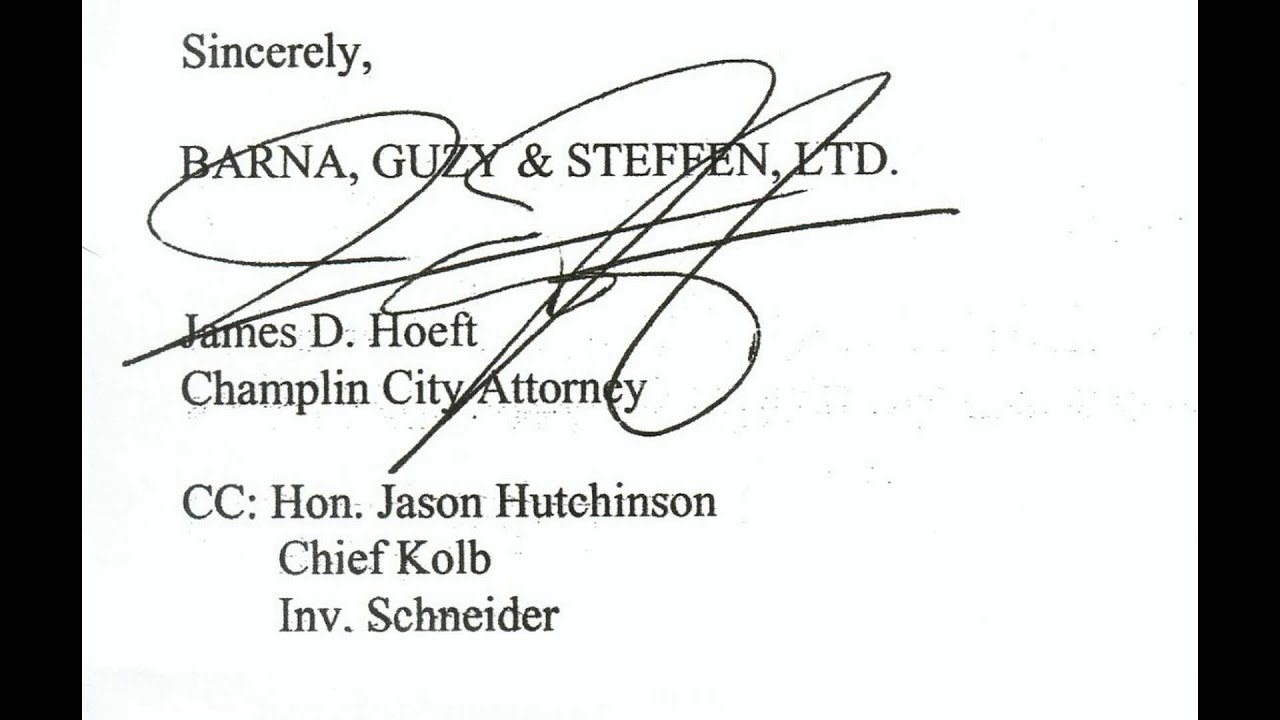 Champlin Prosecutor James D. Hoeft Tries To Pass Himself Off As The