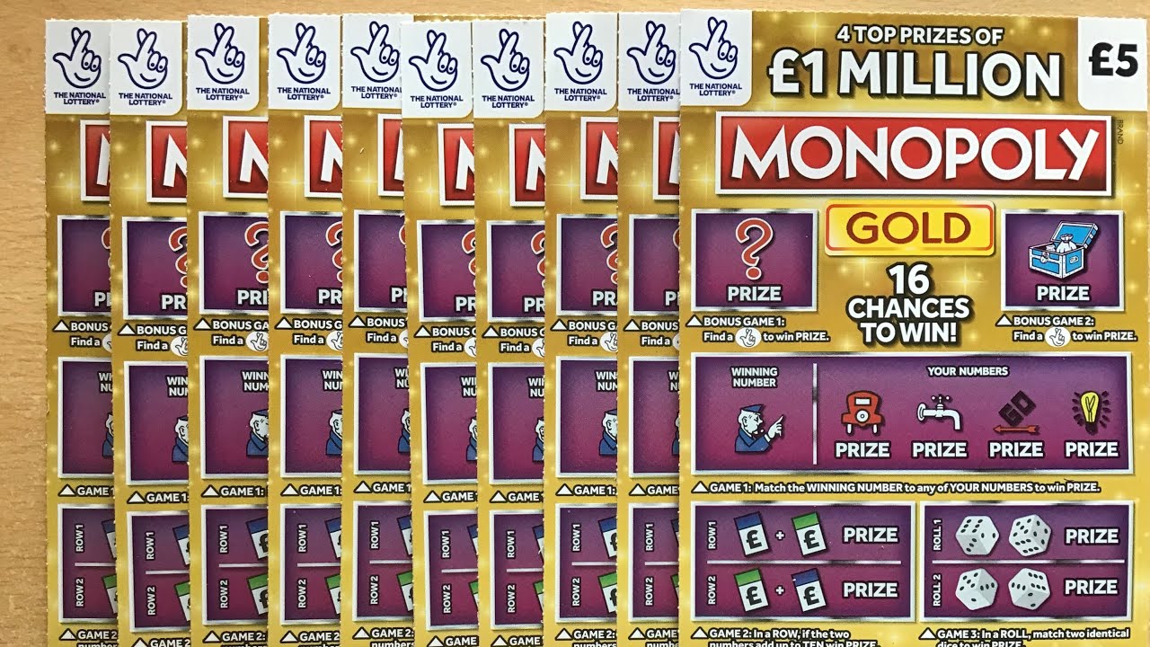 **NEW** Monopoly Gold - £5 national lottery scratchcards - Brand NEW scratch cards today