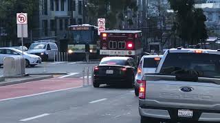 SFFD Ambulance responding code 3 on Van Ness Ave