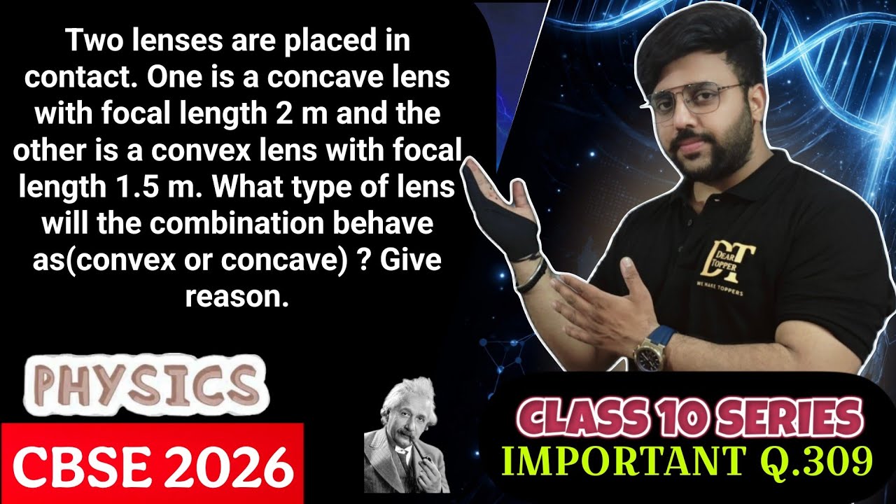 Two lenses are placed in contact. One is a concave lens with focal ...