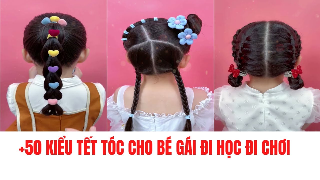 Hướng dẫn 50 kiểu tết tóc cho bé gái đi chơi đi học. - YouTube
