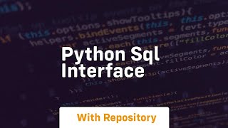 python sql interface