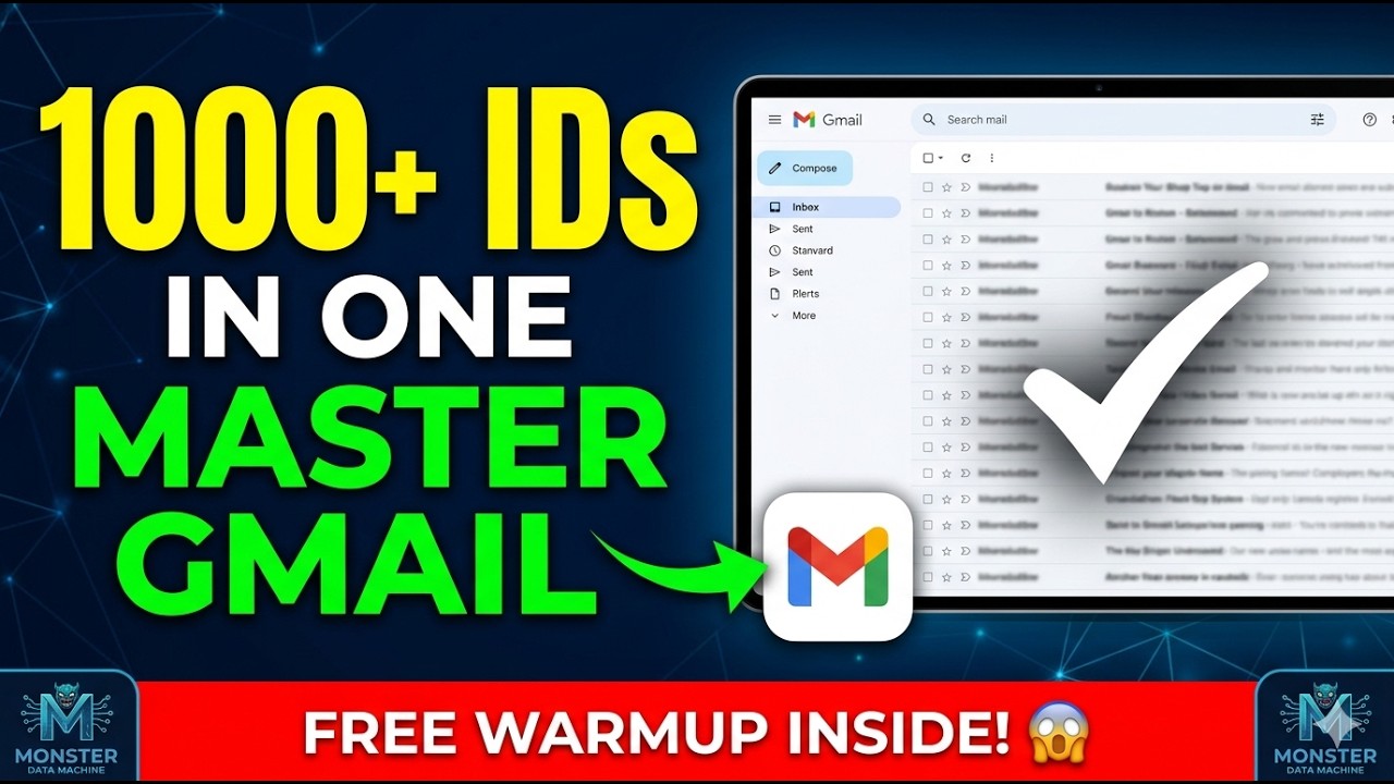 1000+ Cold Email IDs in ONE Master Gmail! 😱 (FREE Warm-up & Setup Guide ...