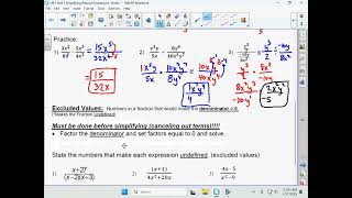 U9 1 Part 1 Simplifying Rational Expressions  Notes