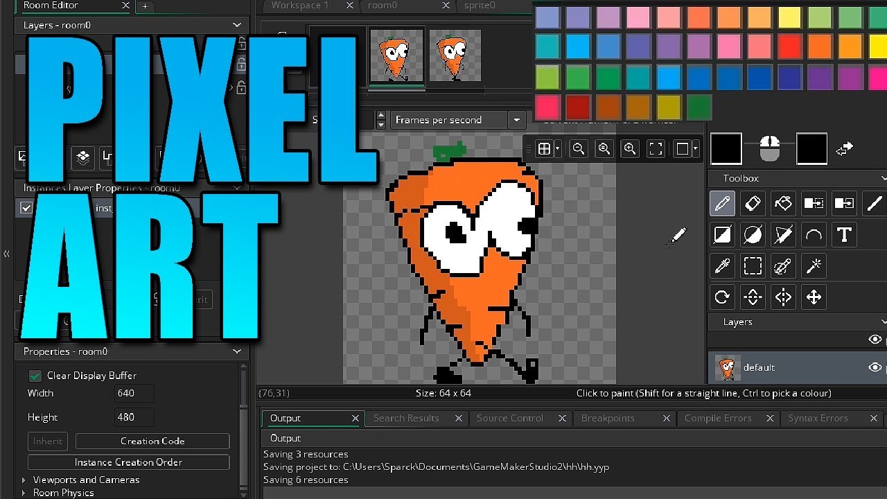 How create Pixel Art For Games Tutorial - 8Bit Animation - YouTube
