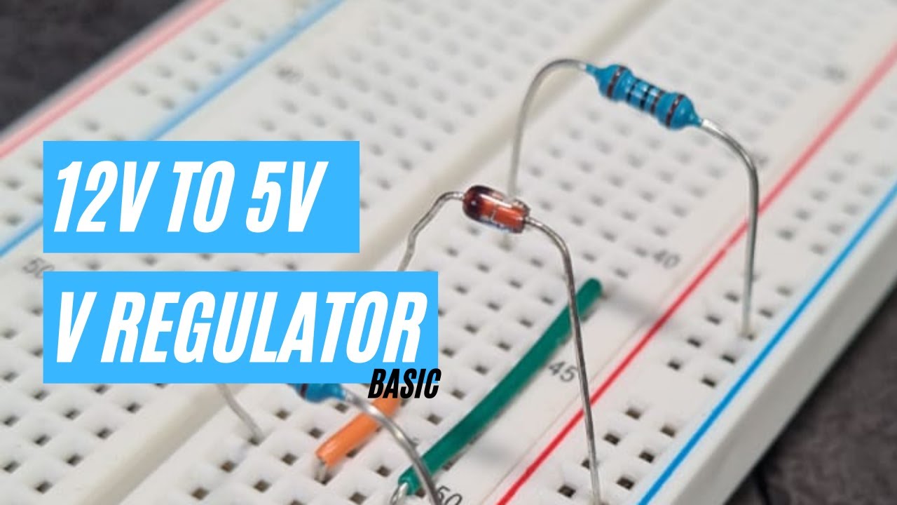 12V To 5V - Super Basic Voltage Regulator Using A Zener Diode On Breadboard  