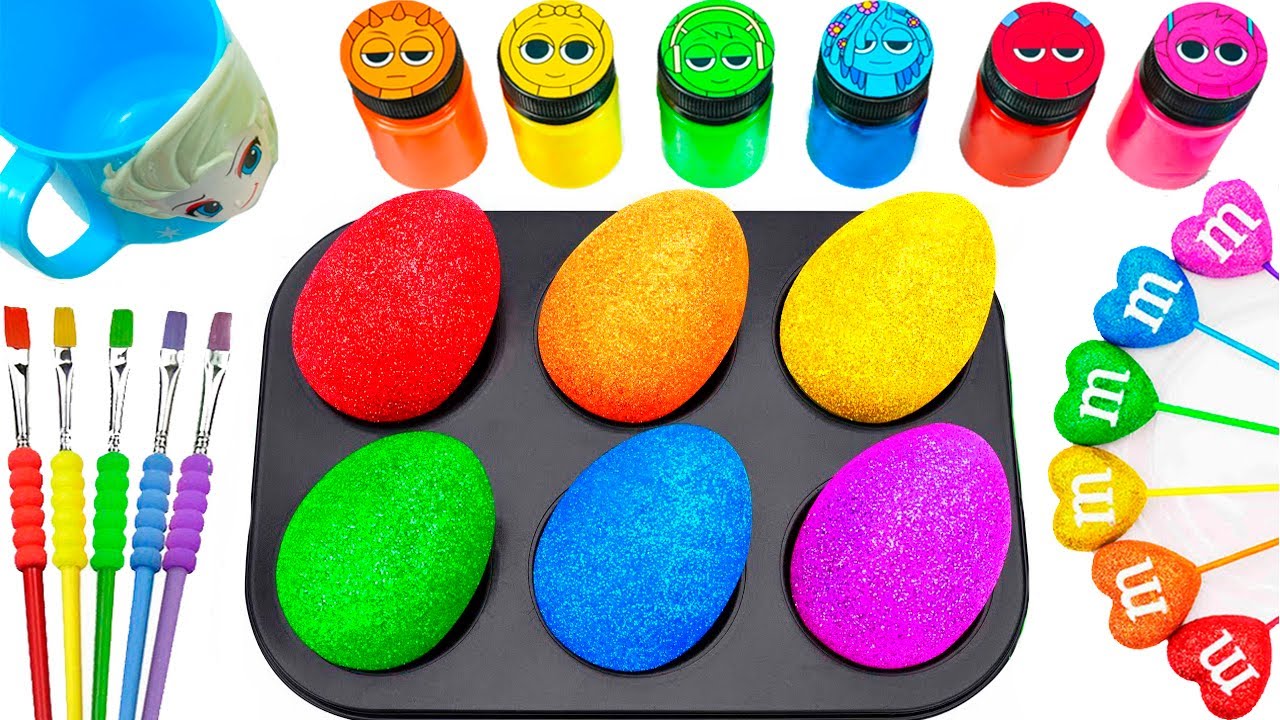 Satisfying Video DIY How To Make Rainbow EGGS Slime & Sprunki in Paint Cans & Cutting Candy ASMR