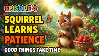 Squirrel Learns Patience 🐿️🍓 | Good Things Take Time | Kids Moral Story
